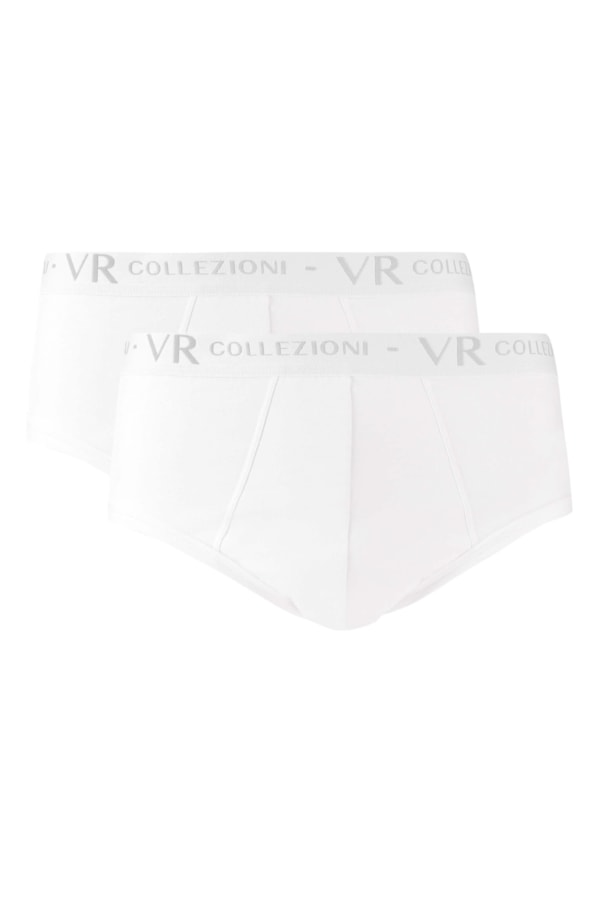Cueca Kit 2 Unid - Slip Rebatido Branco
