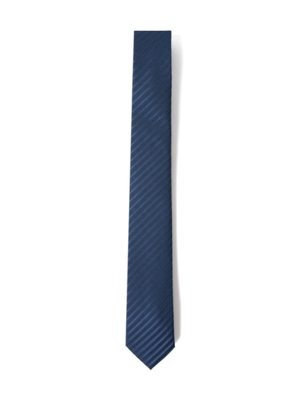 Gravata Dark Navy Listras Diagonais Slis Dark Navy