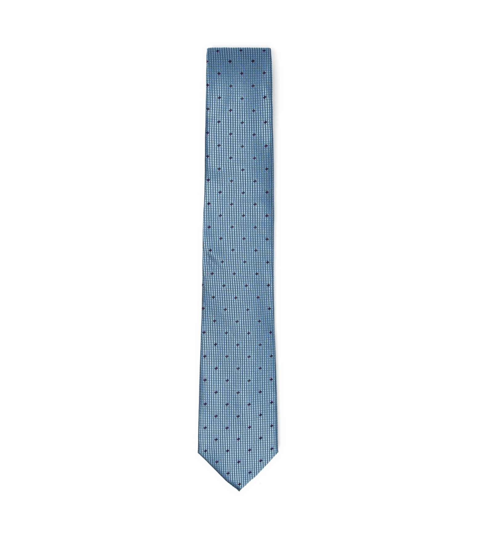 Gravata Jackard Mini Losangos Azul Seco