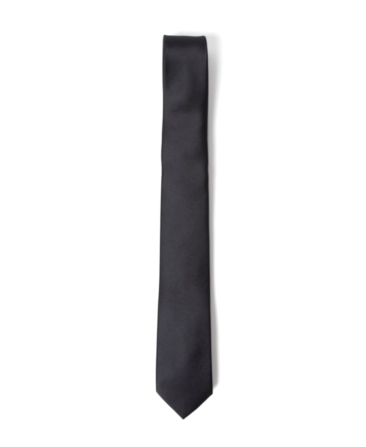 Gravata Preto Liso Slim - Bico 6cms Preto