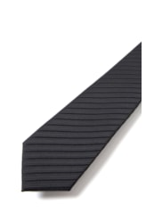 Gravata Preto Listras Diagonais Slim - s Preto