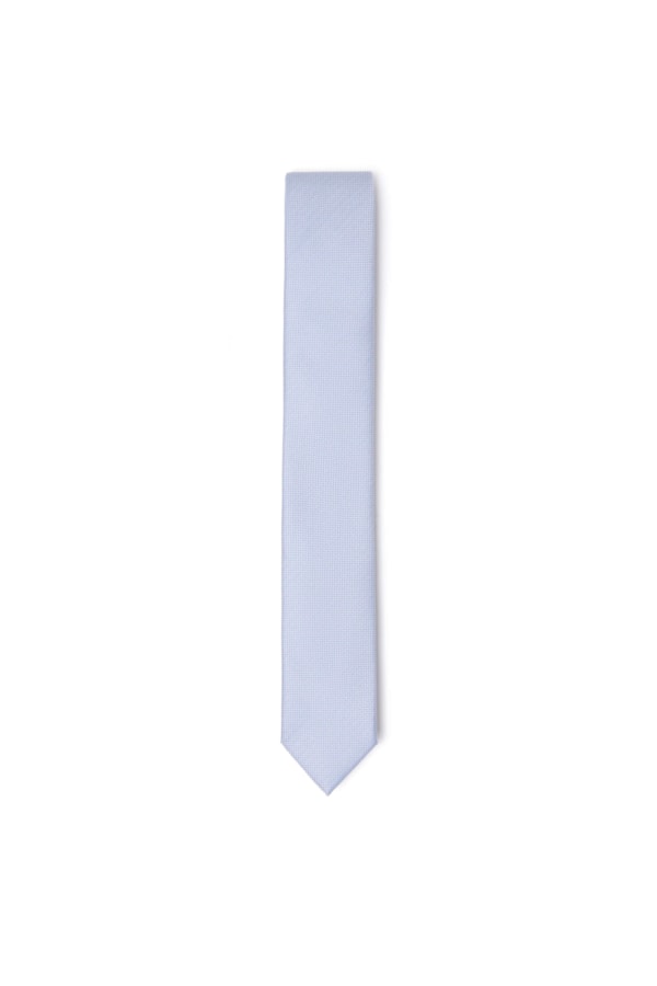 Gravata Slim Maquinetada Azul Claro