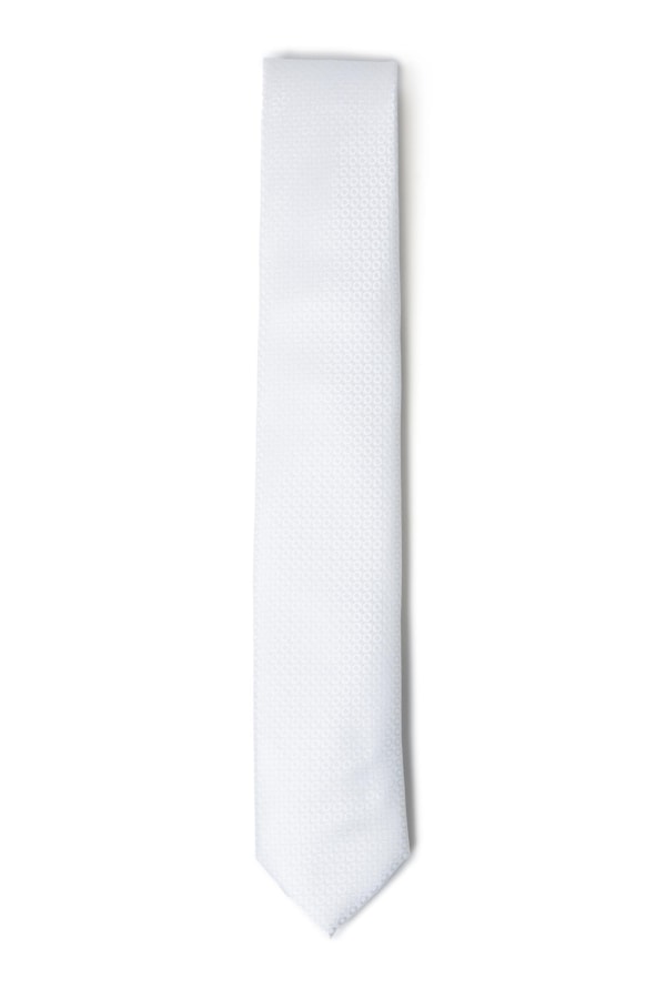 Gravata Winter Bico 7cm Branco Vr Branco