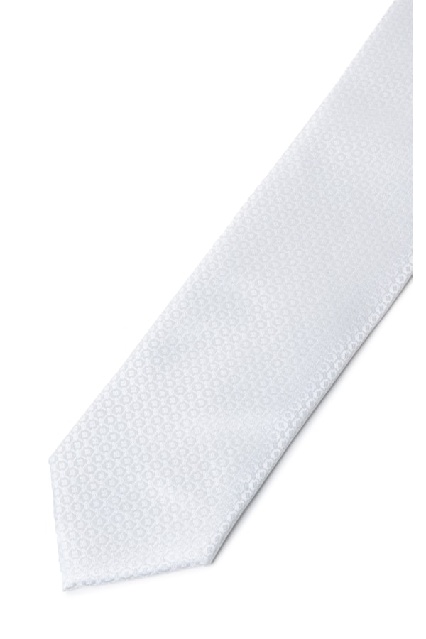 Gravata Winter Bico 7cm Branco Vr Branco