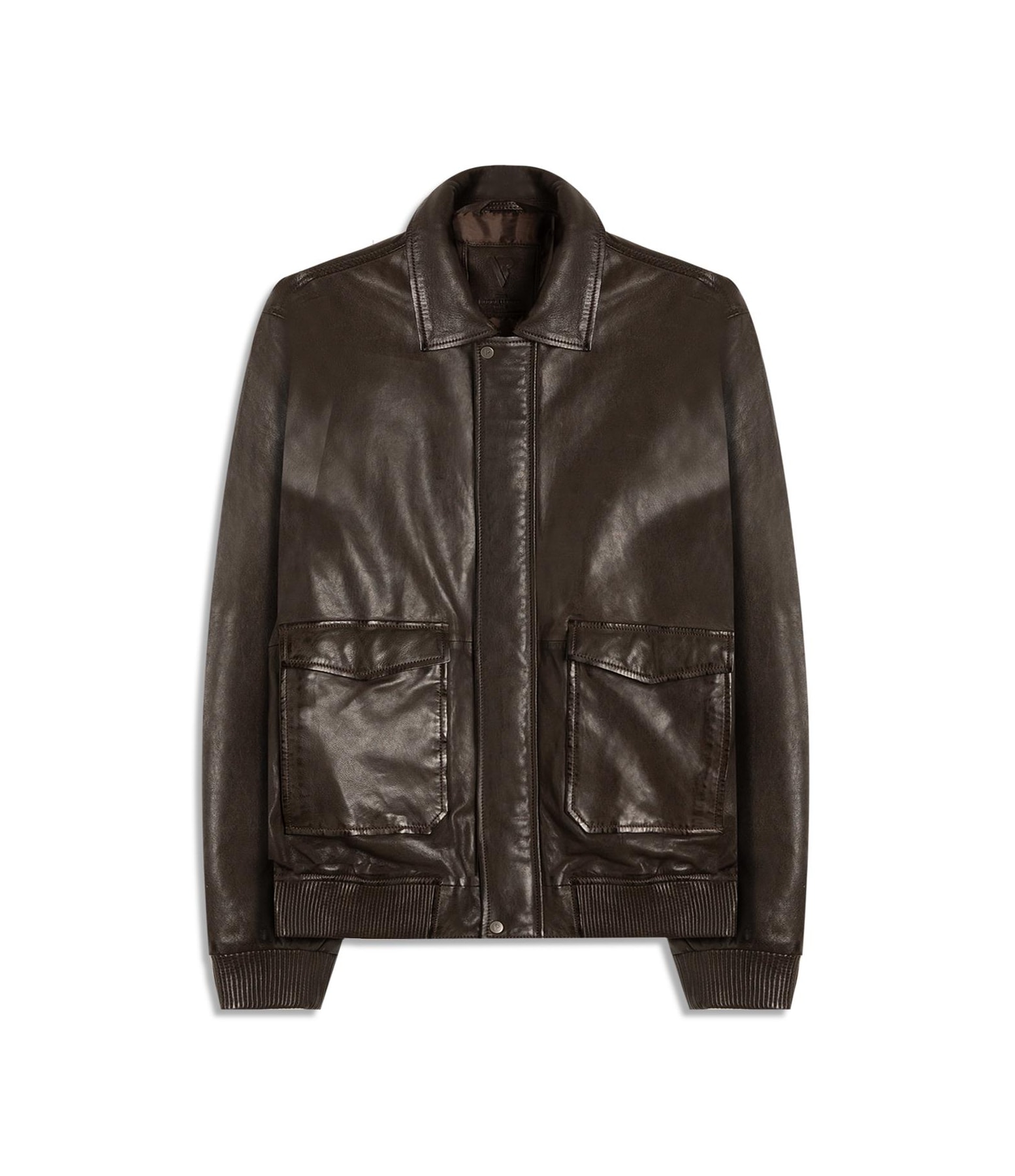 Jaqueta Aviator Leather Dark Brown