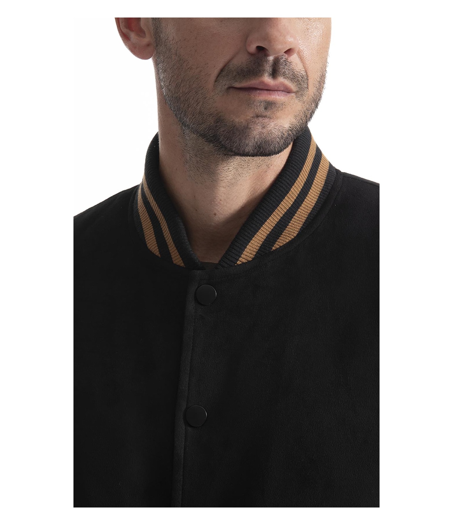 Jaqueta Baseball Suede Preto