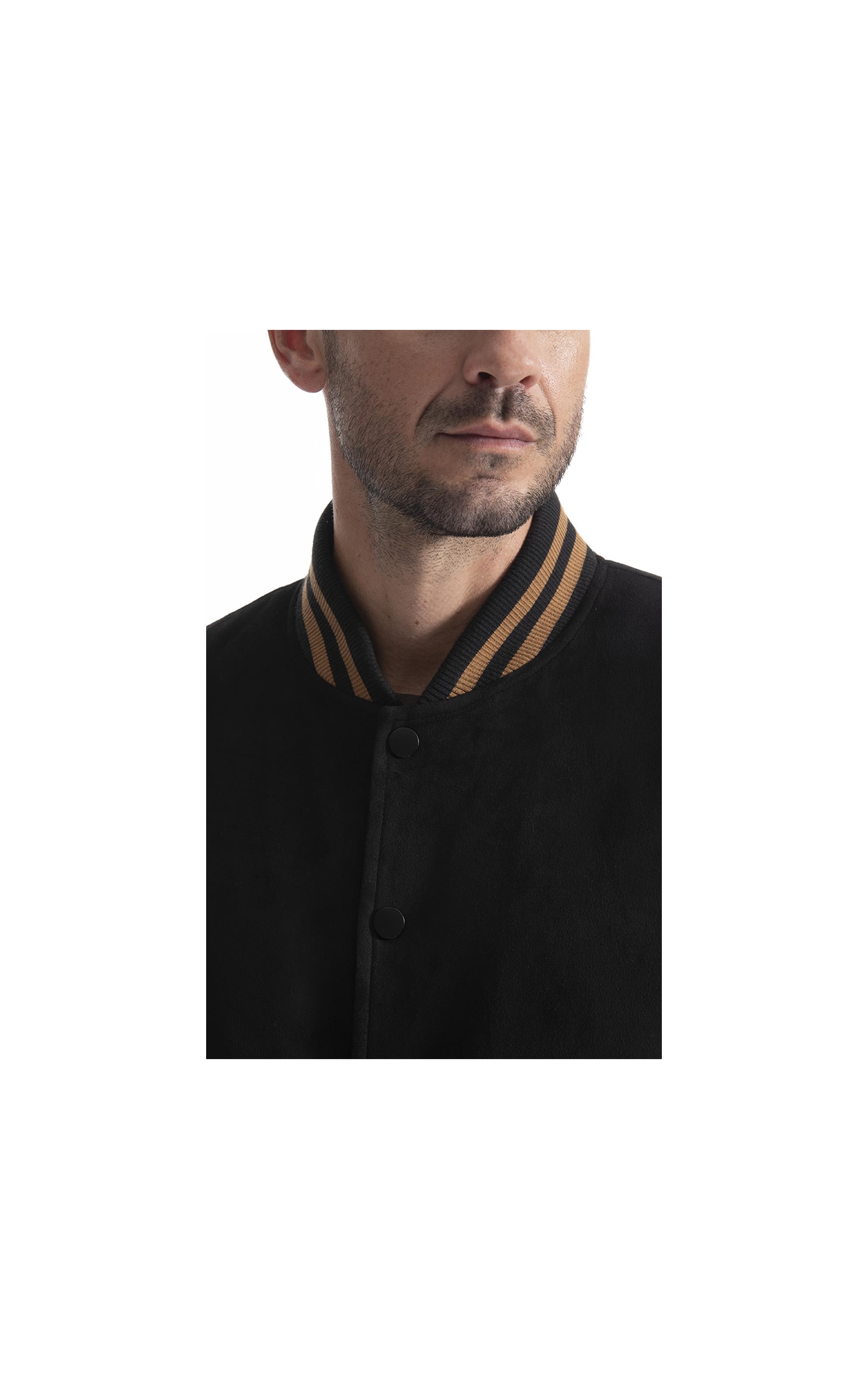 Jaqueta Baseball Suede Preto