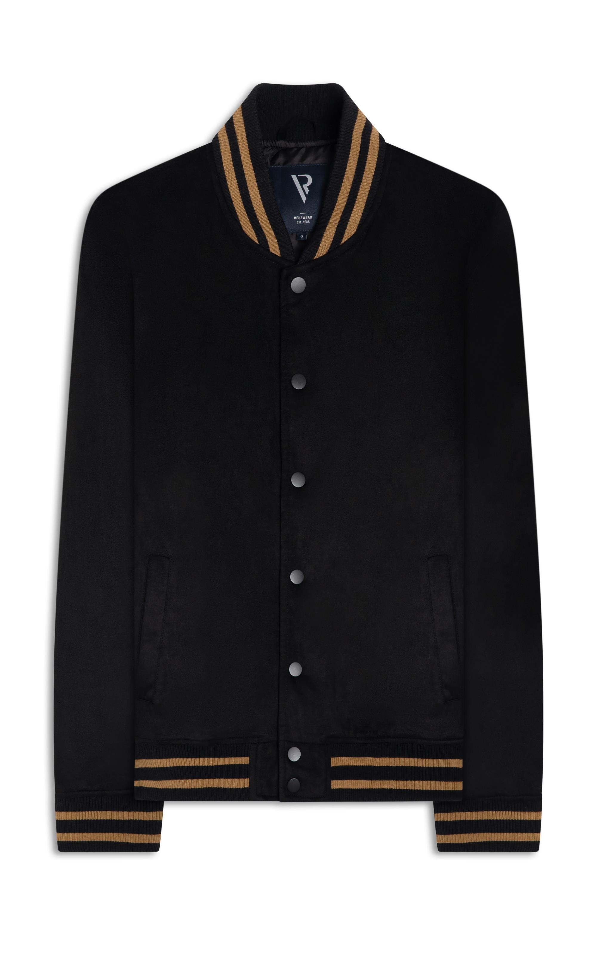 Jaqueta Baseball Suede Preto