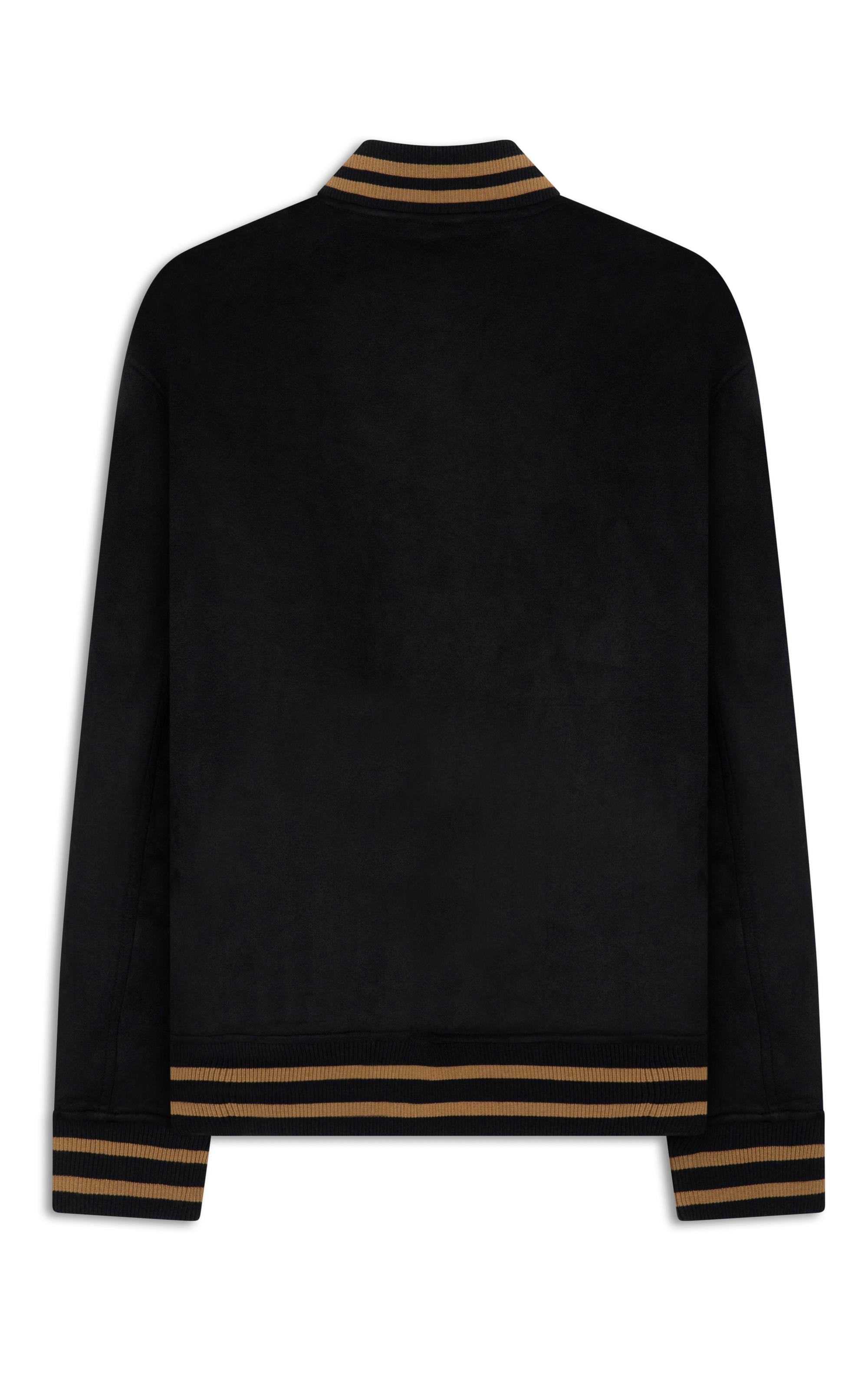 Jaqueta Baseball Suede Preto