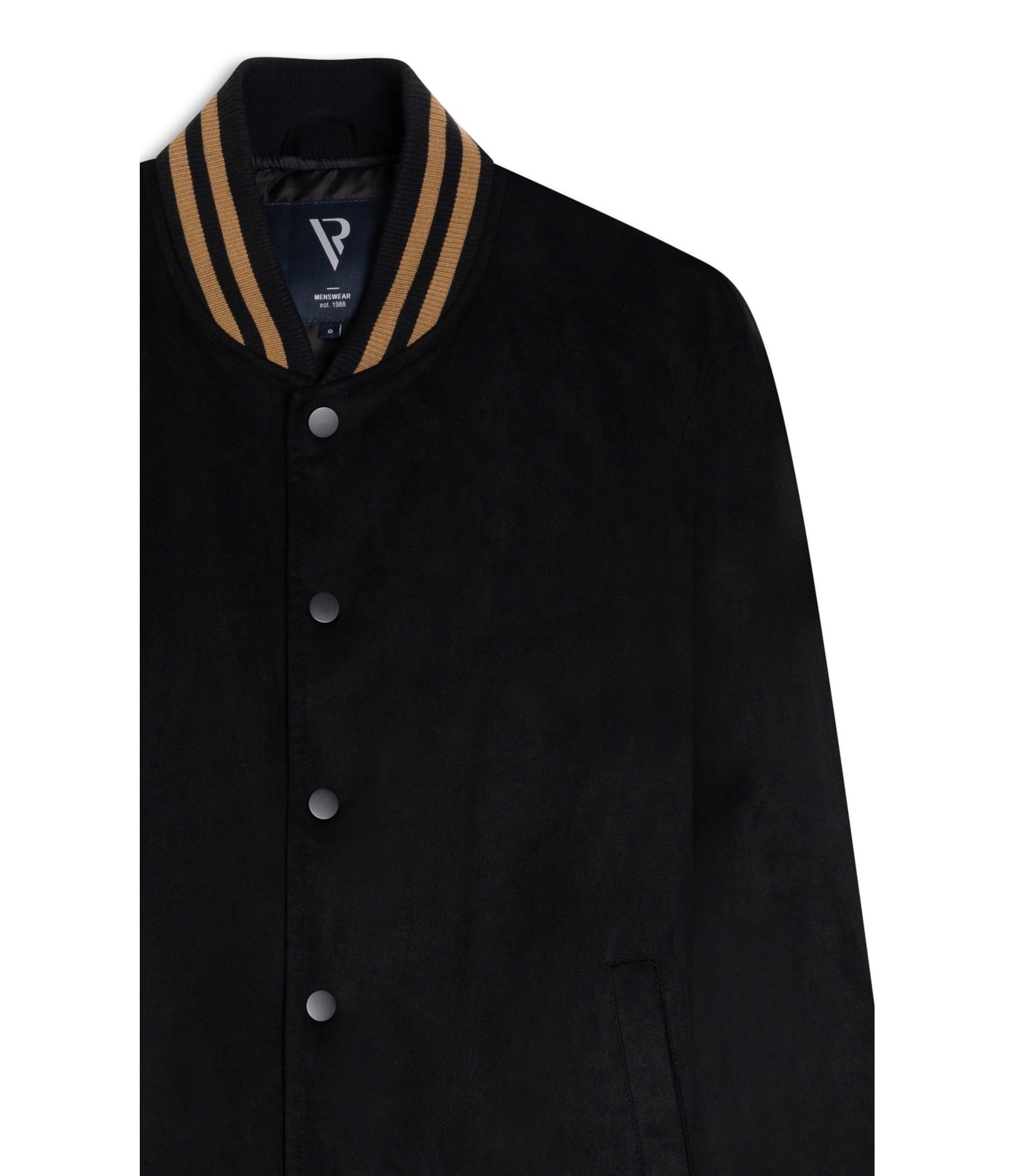 Jaqueta Baseball Suede Preto