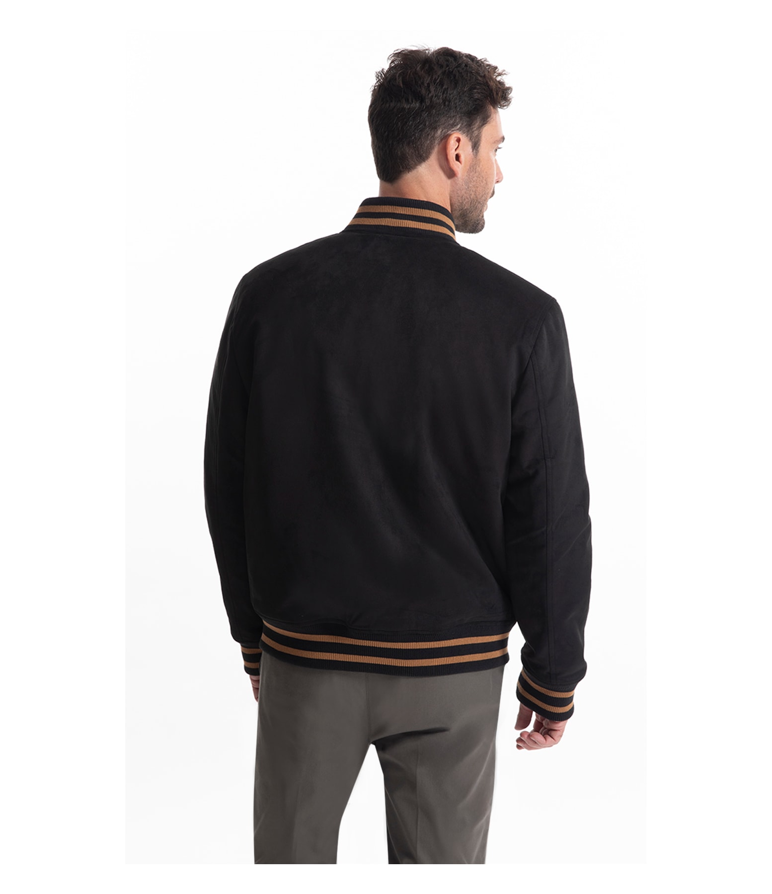 Jaqueta Baseball Suede Preto