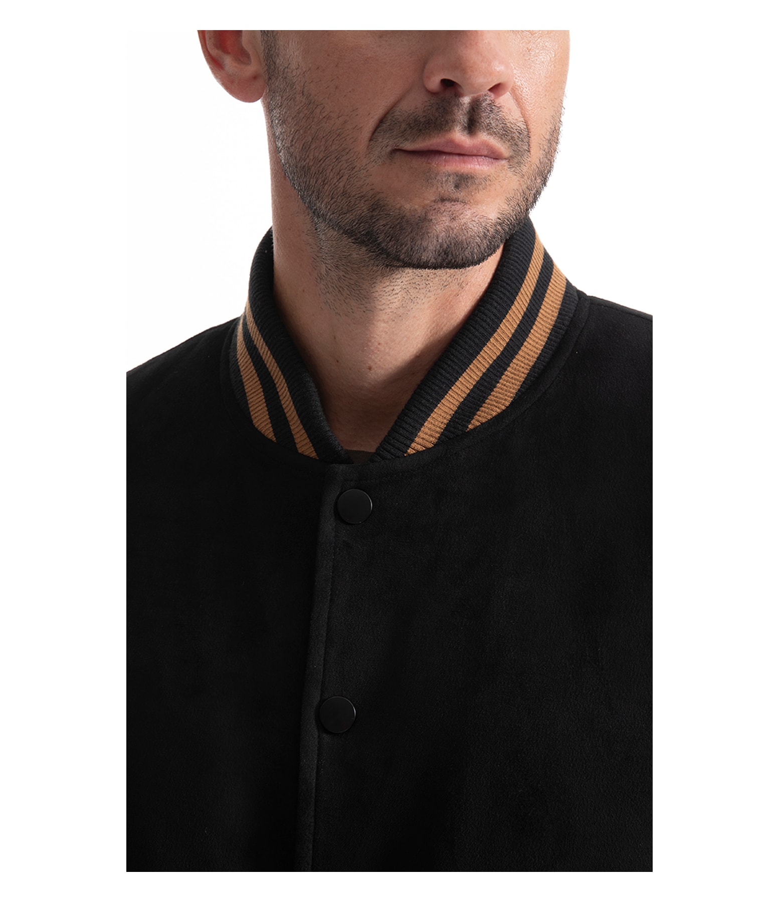 Jaqueta Baseball Suede Preto