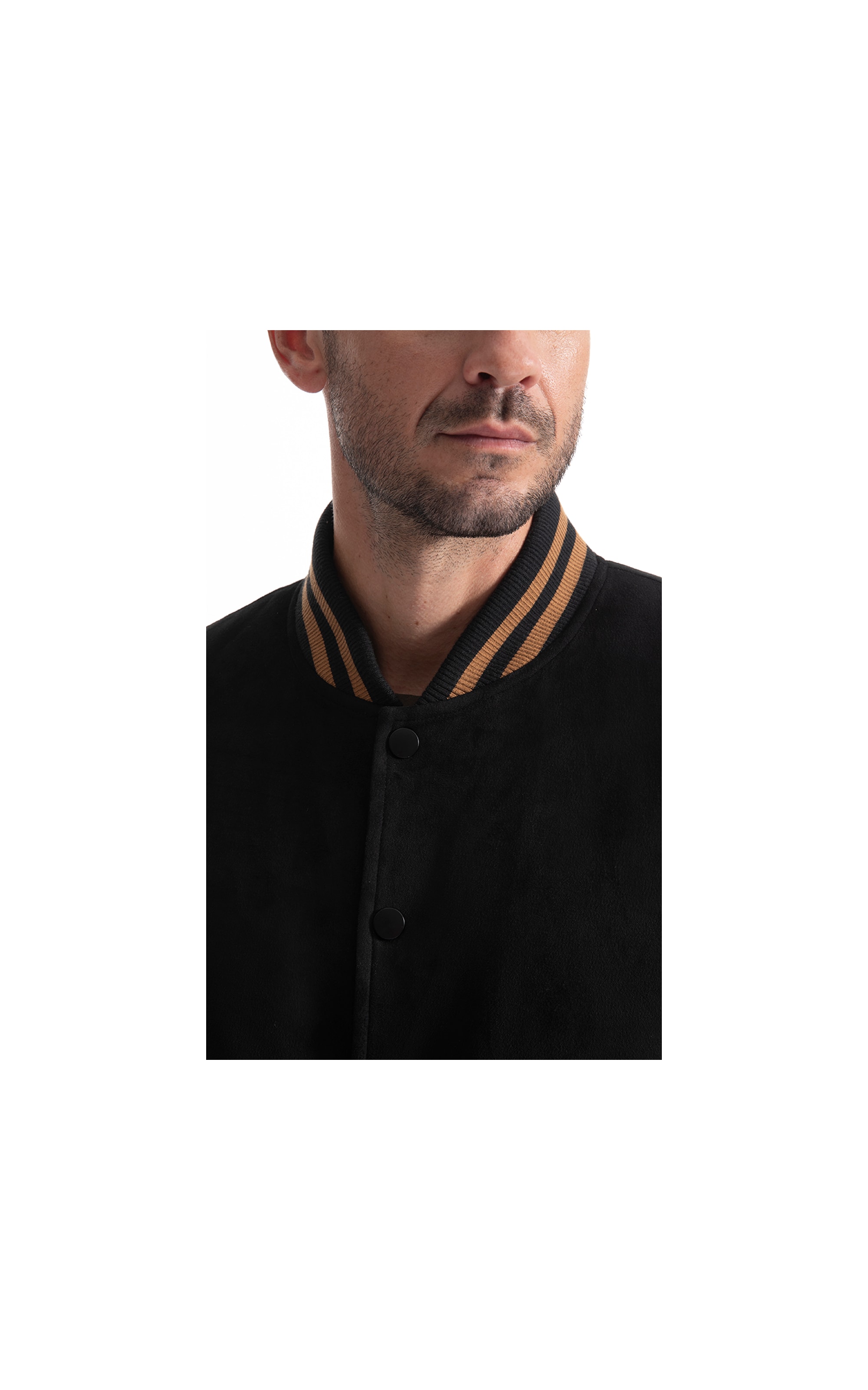 Jaqueta Baseball Suede Preto