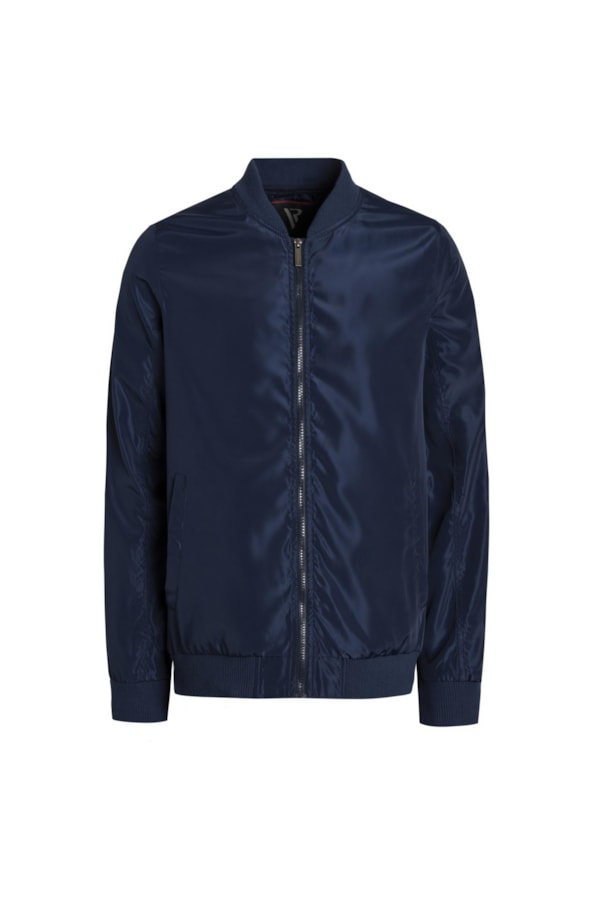 Jaqueta Bomber Basic Azul Médio
