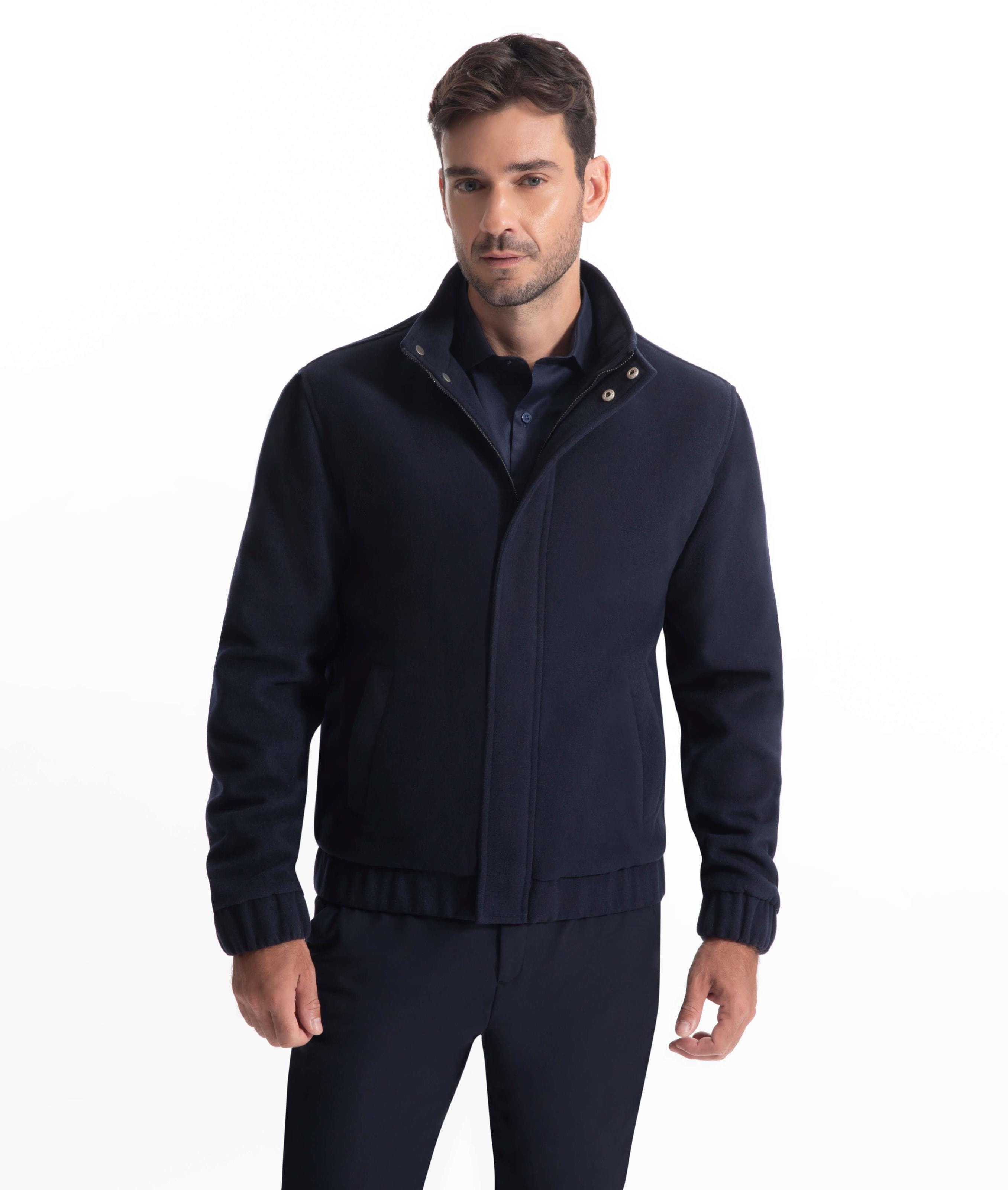 Jaqueta Bomber Wool Dark Navy