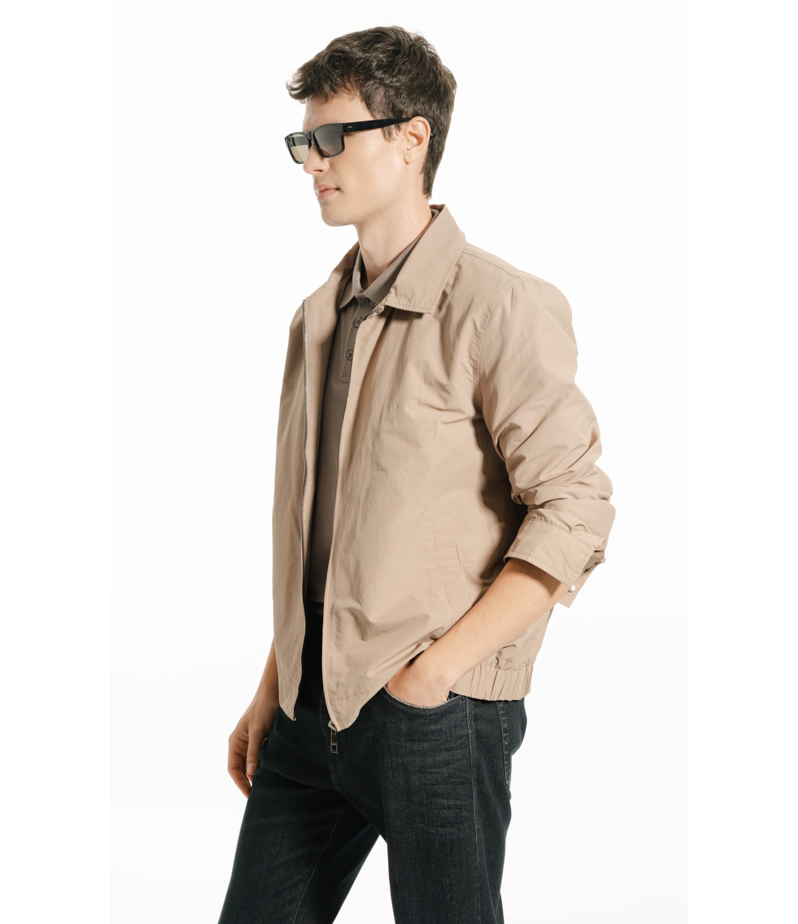 Jaqueta Golf Cotton Nylon Caqui