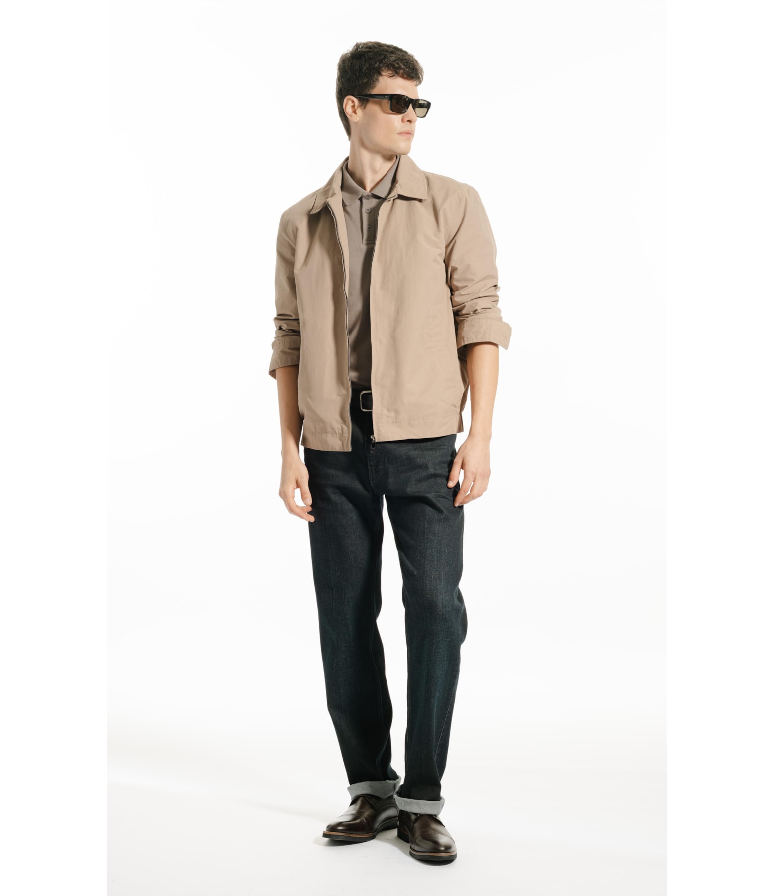 Jaqueta Golf Cotton Nylon Caqui