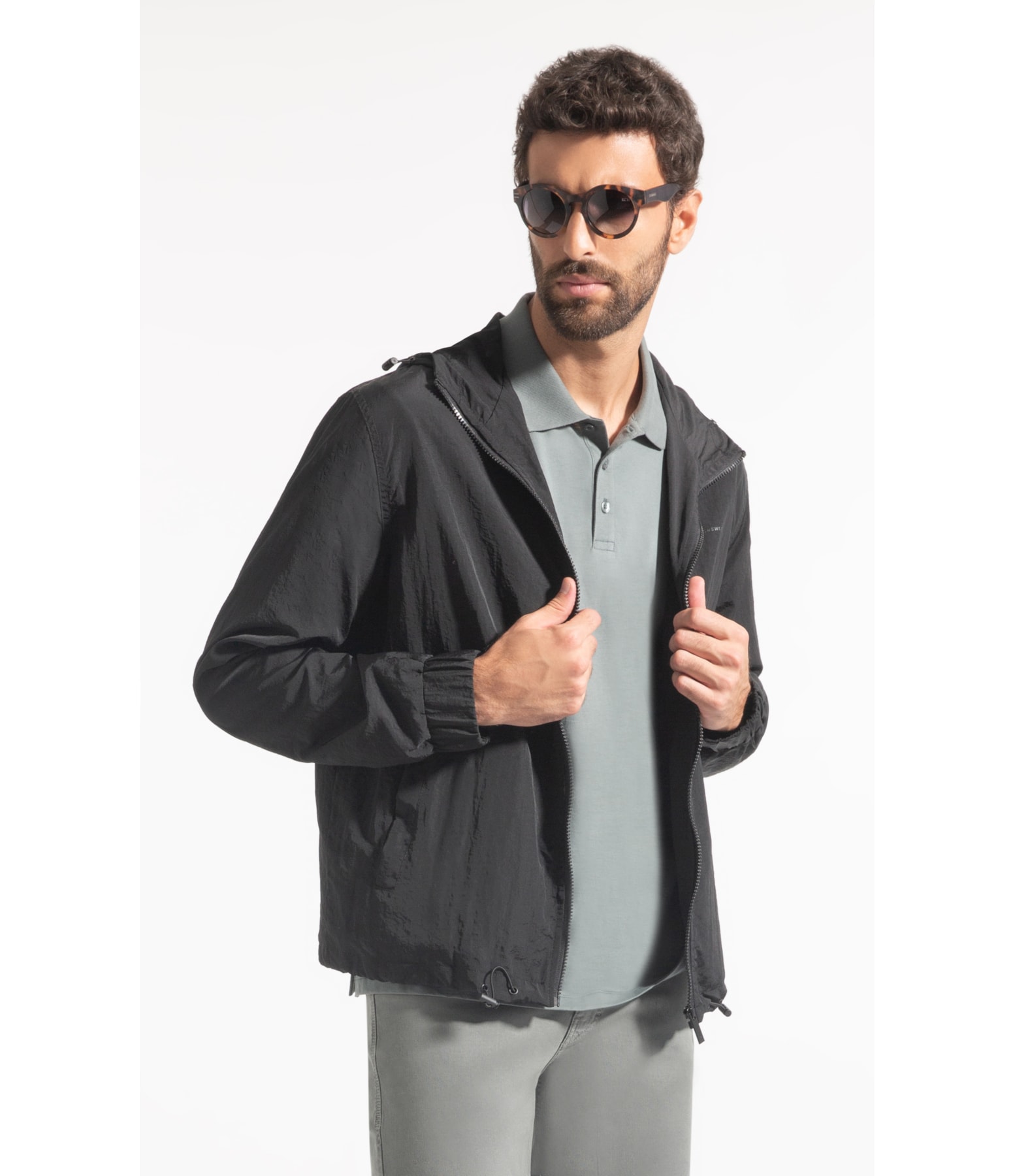 Jaqueta Nylon Windbreaker Preto