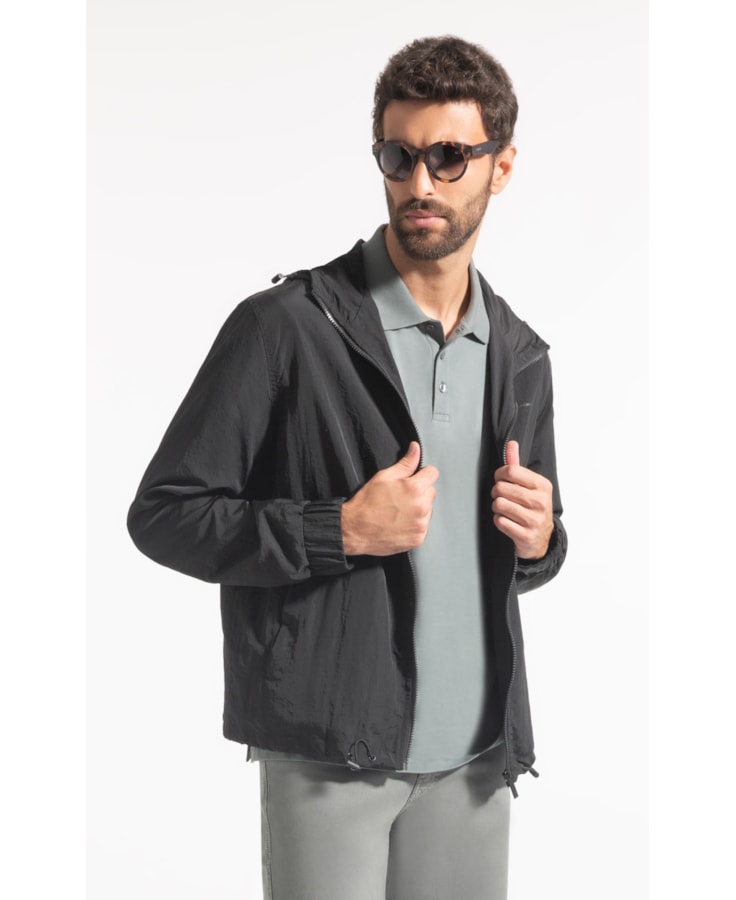 Jaqueta Nylon Windbreaker Preto