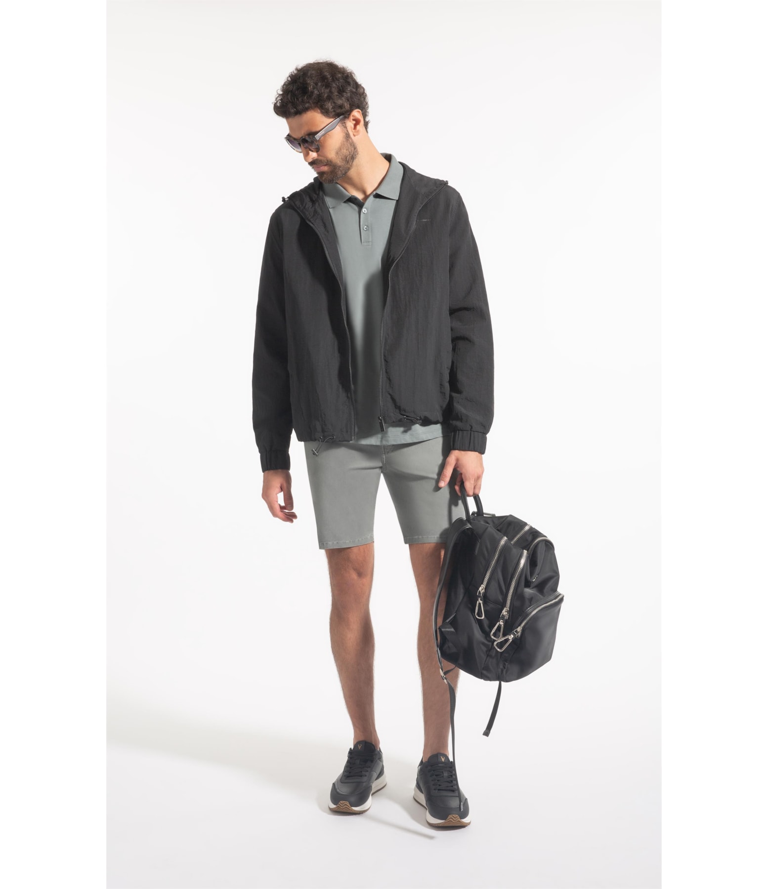 Jaqueta Nylon Windbreaker Preto