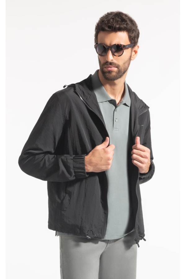 Jaqueta Nylon Windbreaker Preto