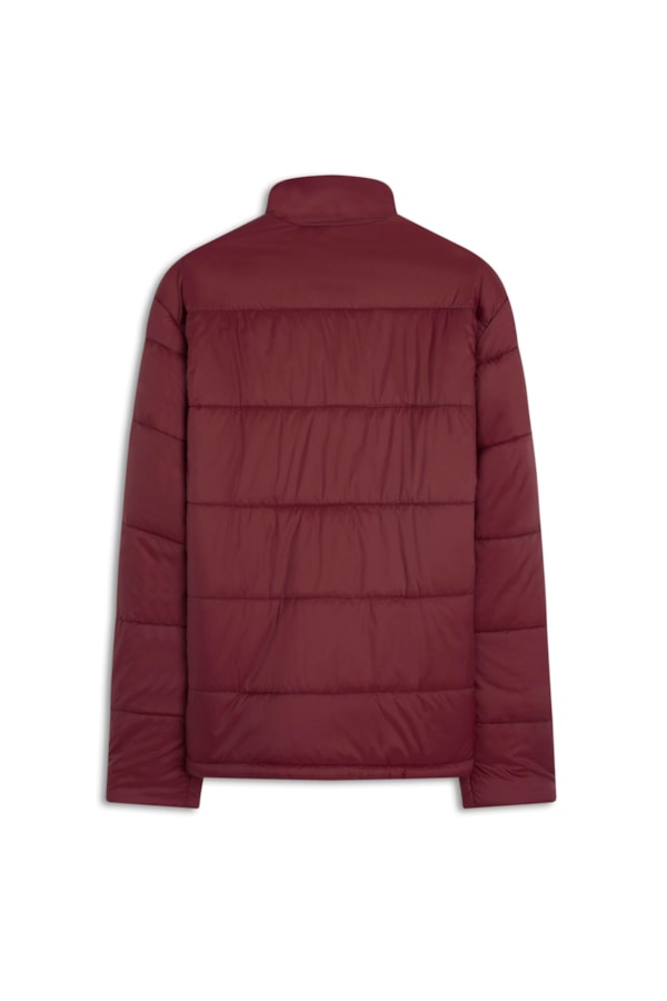 Jaqueta Puffer Bolsos Laterais Bordeaux