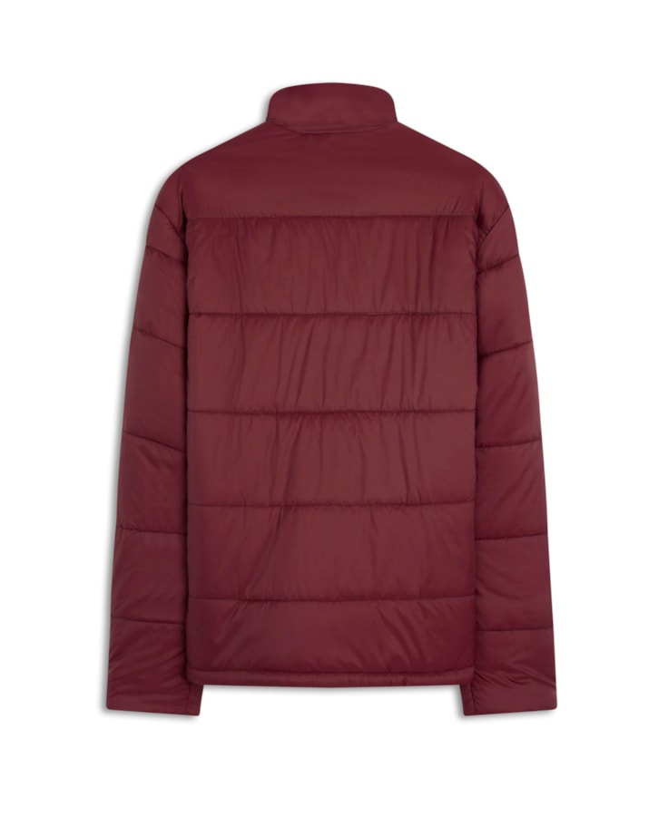 Jaqueta Puffer Bolsos Laterais Bordeaux