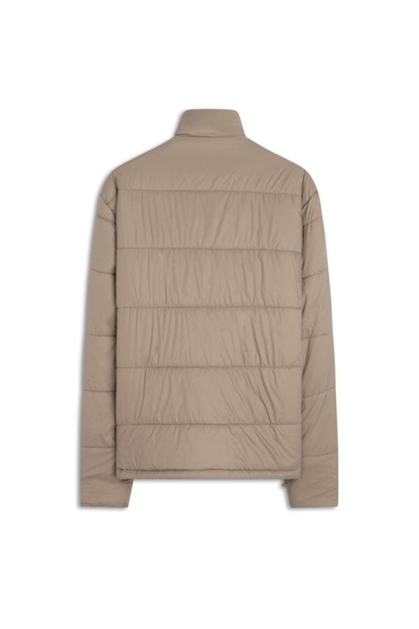 Jaqueta Puffer Bolsos Laterais Caqui