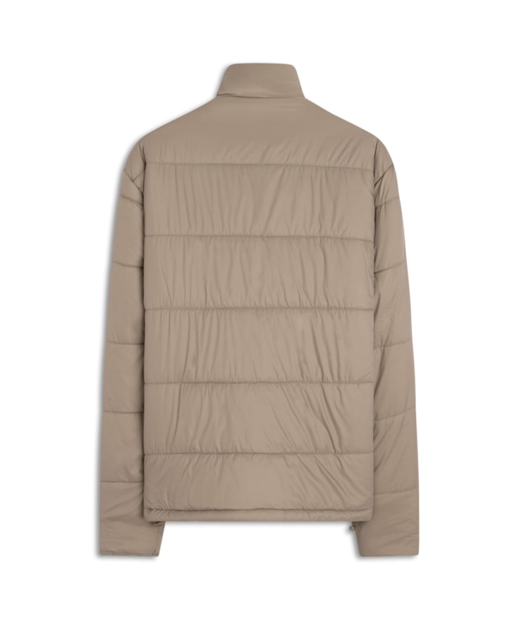 Jaqueta Puffer Bolsos Laterais Caqui