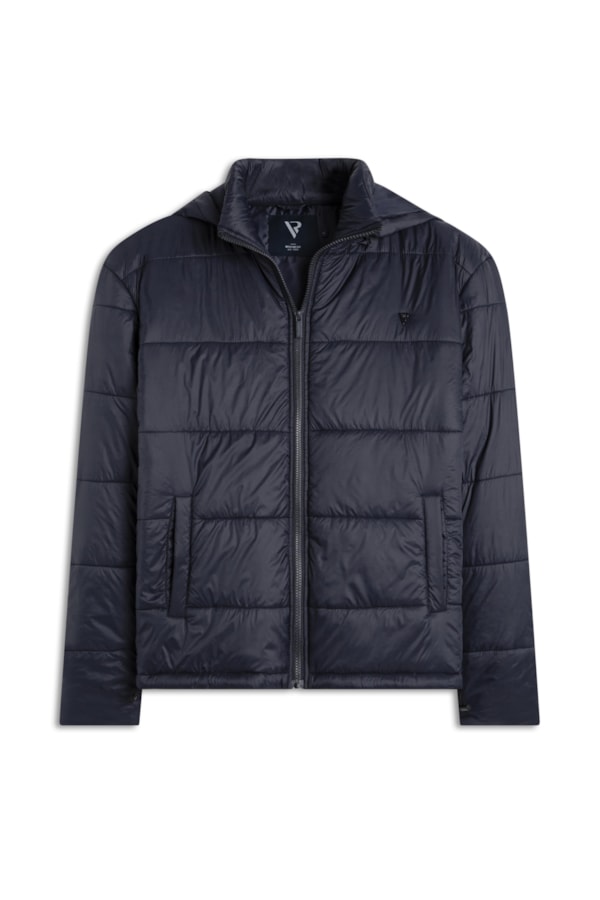 Jaqueta Puffer Bolsos Laterais Dark Navy