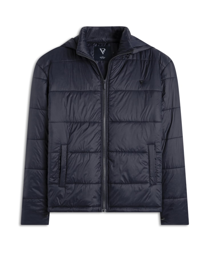 Jaqueta Puffer Bolsos Laterais Dark Navy