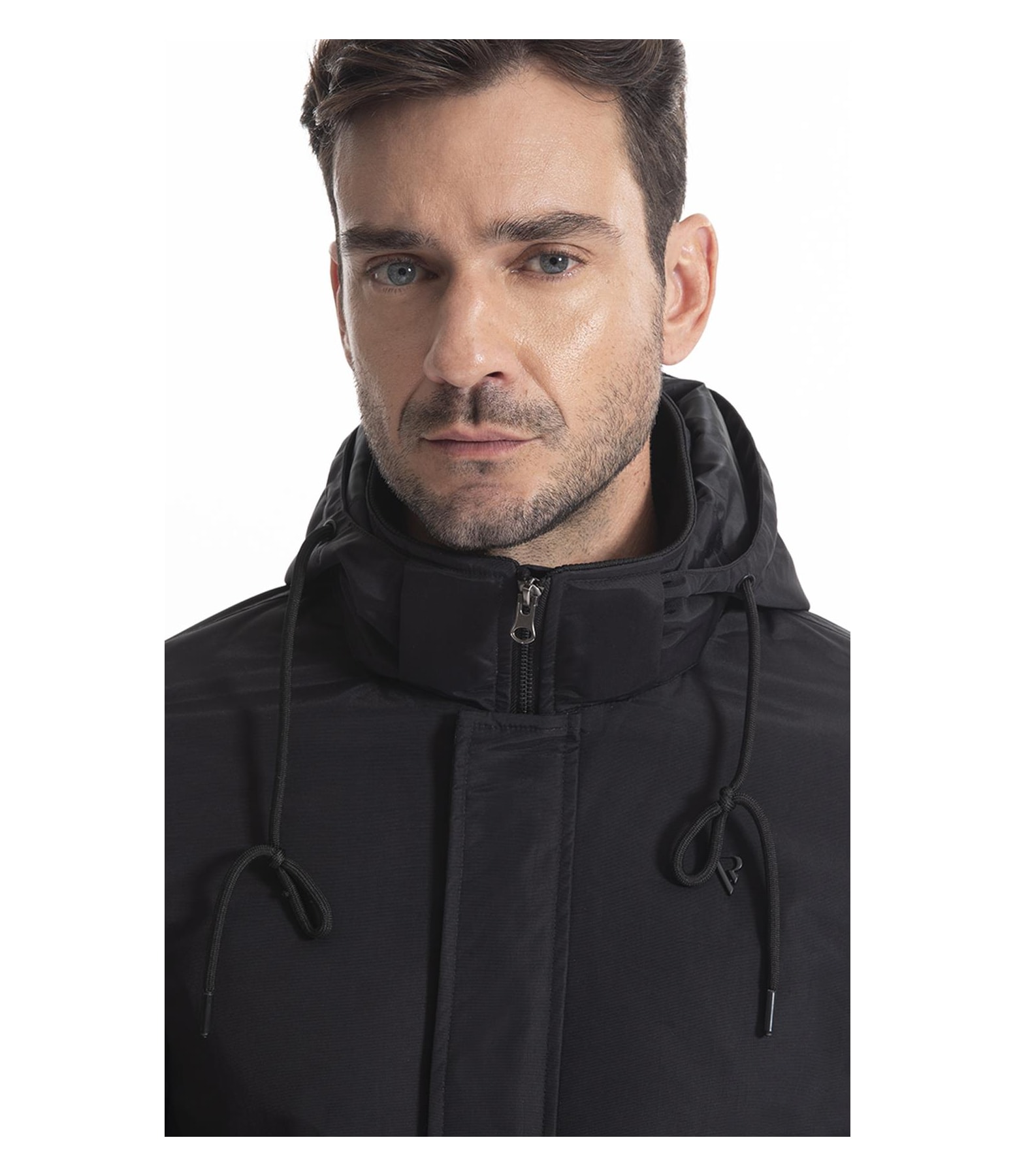Jaqueta Ribbon Com Capuz Preto
