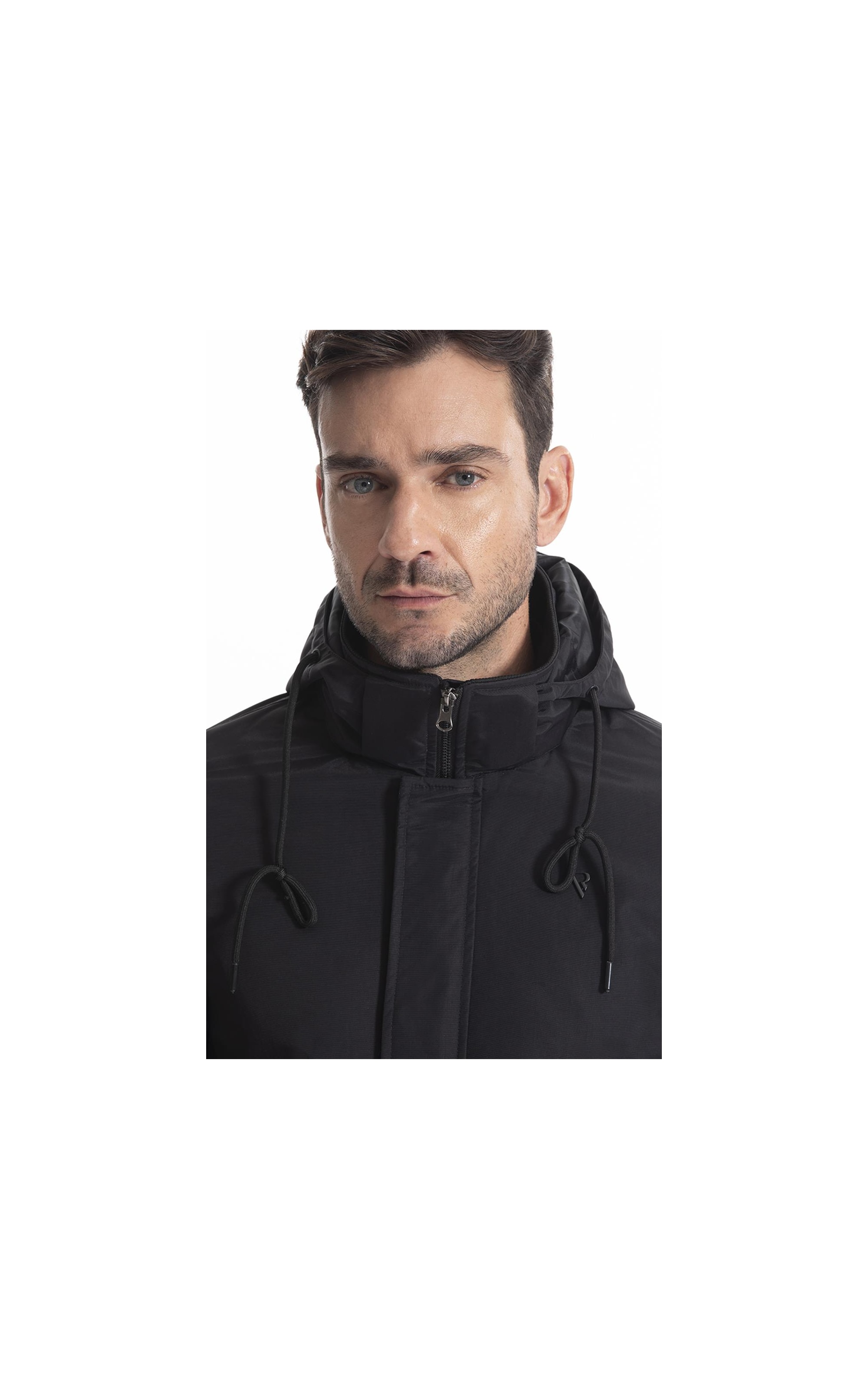 Jaqueta Ribbon Com Capuz Preto