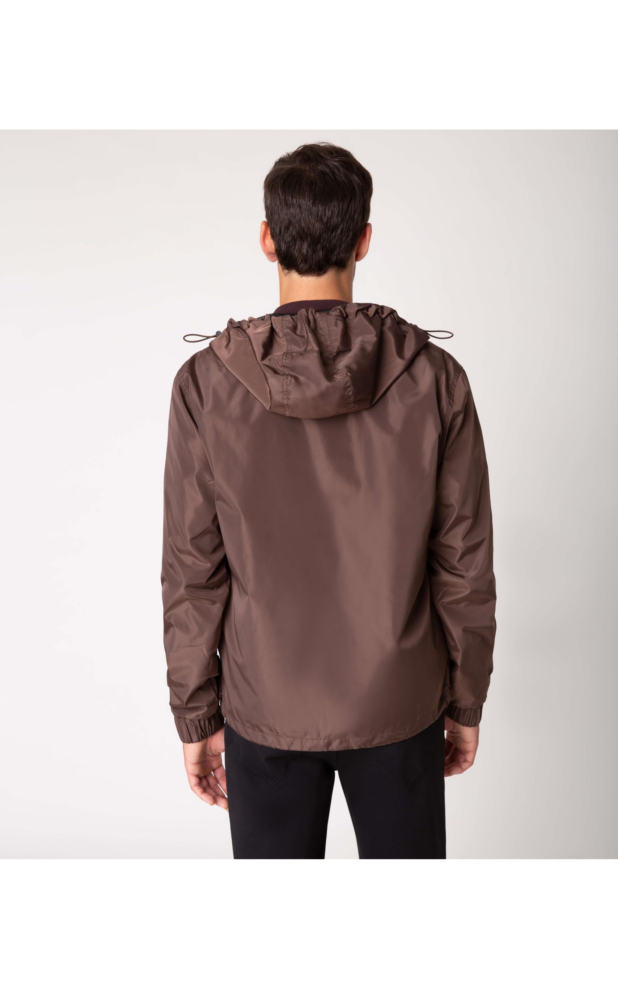 Jaqueta Tecno Bomber Com Capuz Cafe