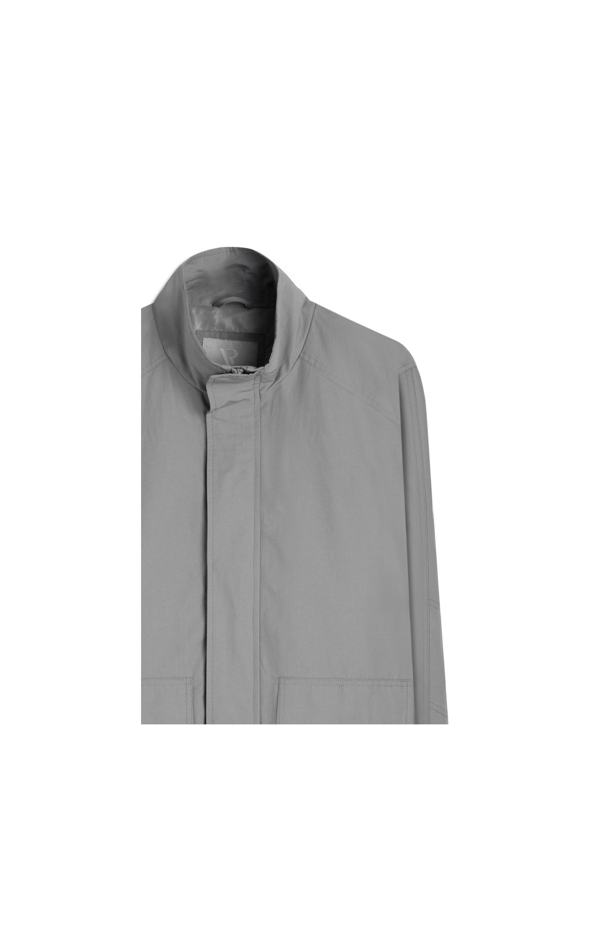 Jaqueta Windbreaker W/ Pockets Cotton Ny Cinza Medio                      