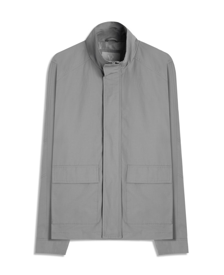 Jaqueta Windbreaker W/ Pockets Cotton Ny Cinza Medio                      