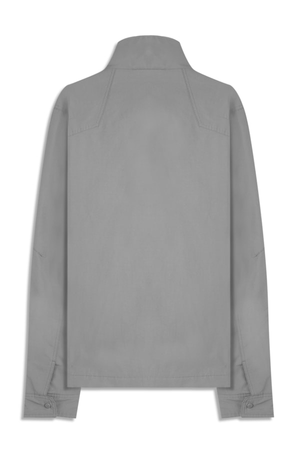 Jaqueta Windbreaker W/ Pockets Cotton Ny Cinza Medio                      