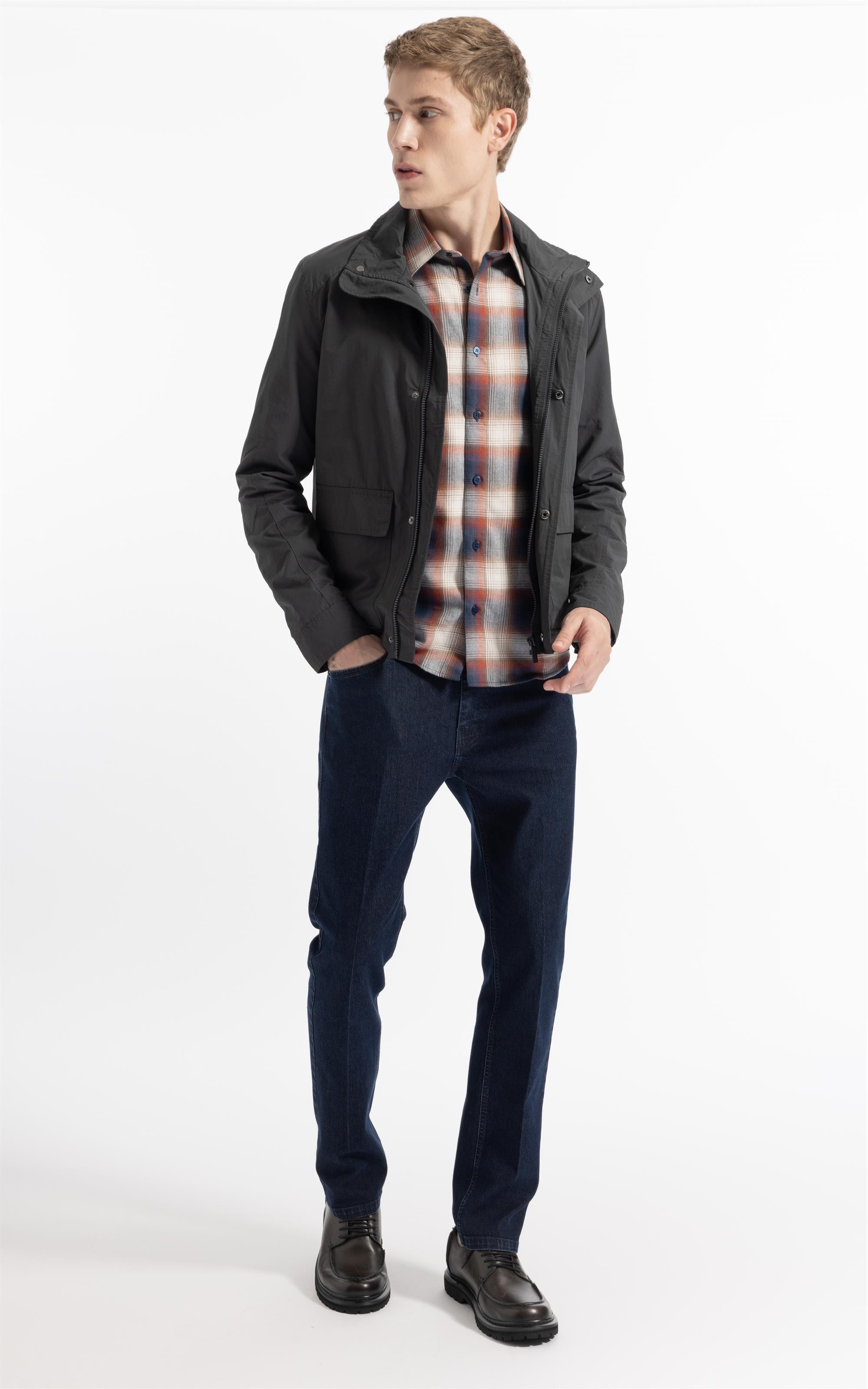 Jaqueta Windbreaker W/ Pockets Cotton Ny Grafite