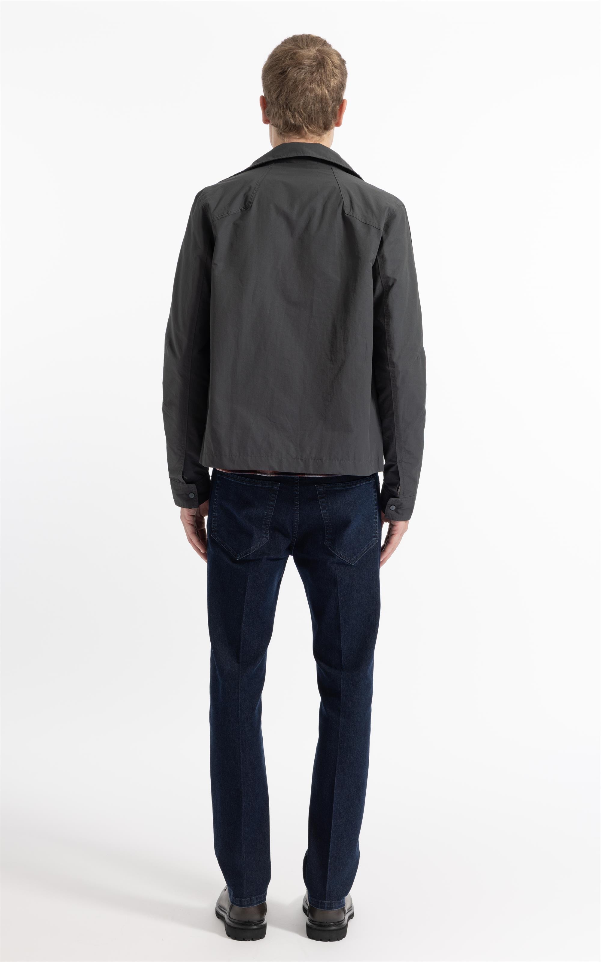 Jaqueta Windbreaker W/ Pockets Cotton Ny Grafite