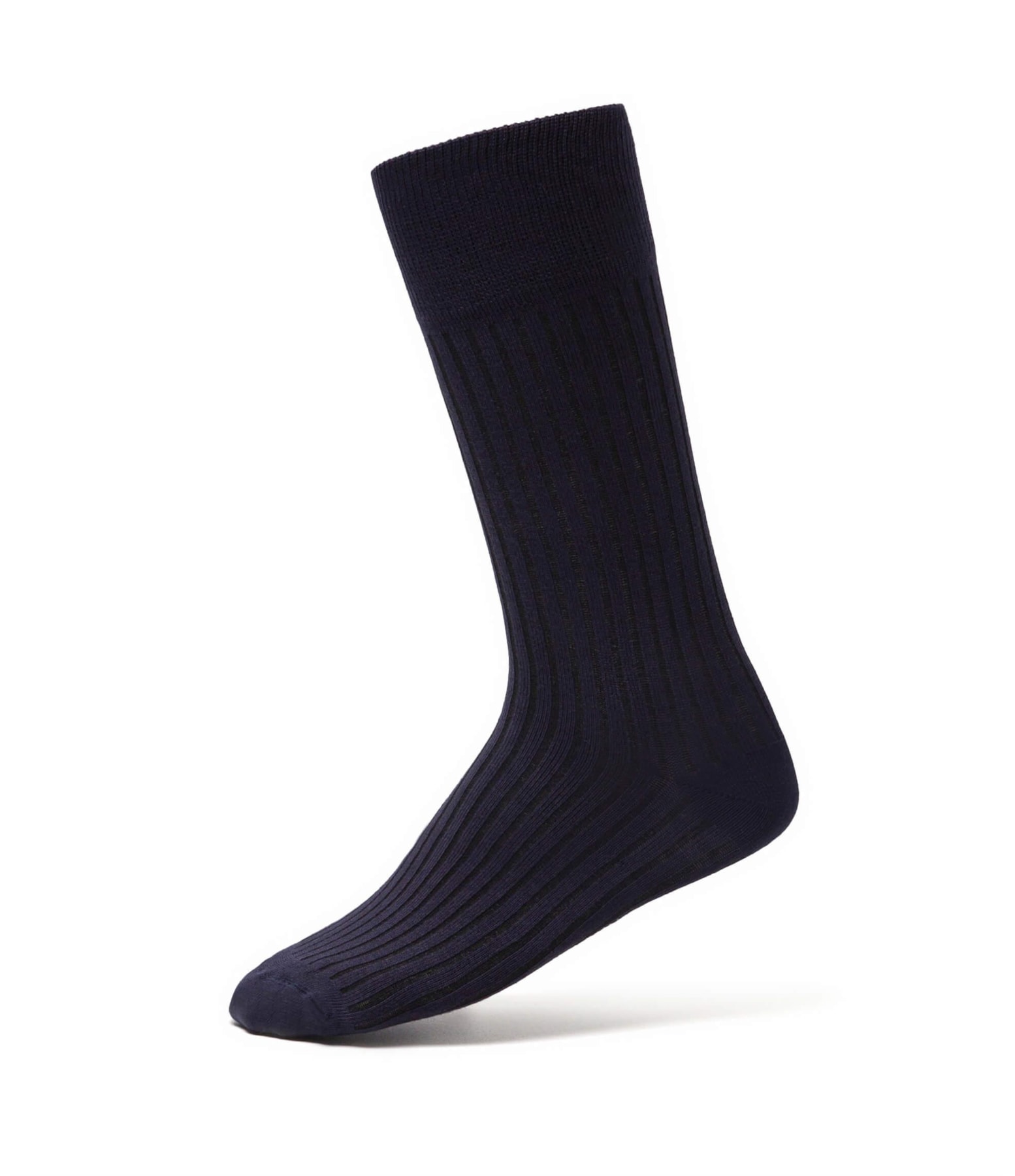 Meia Canelada Viscose Dark Navy