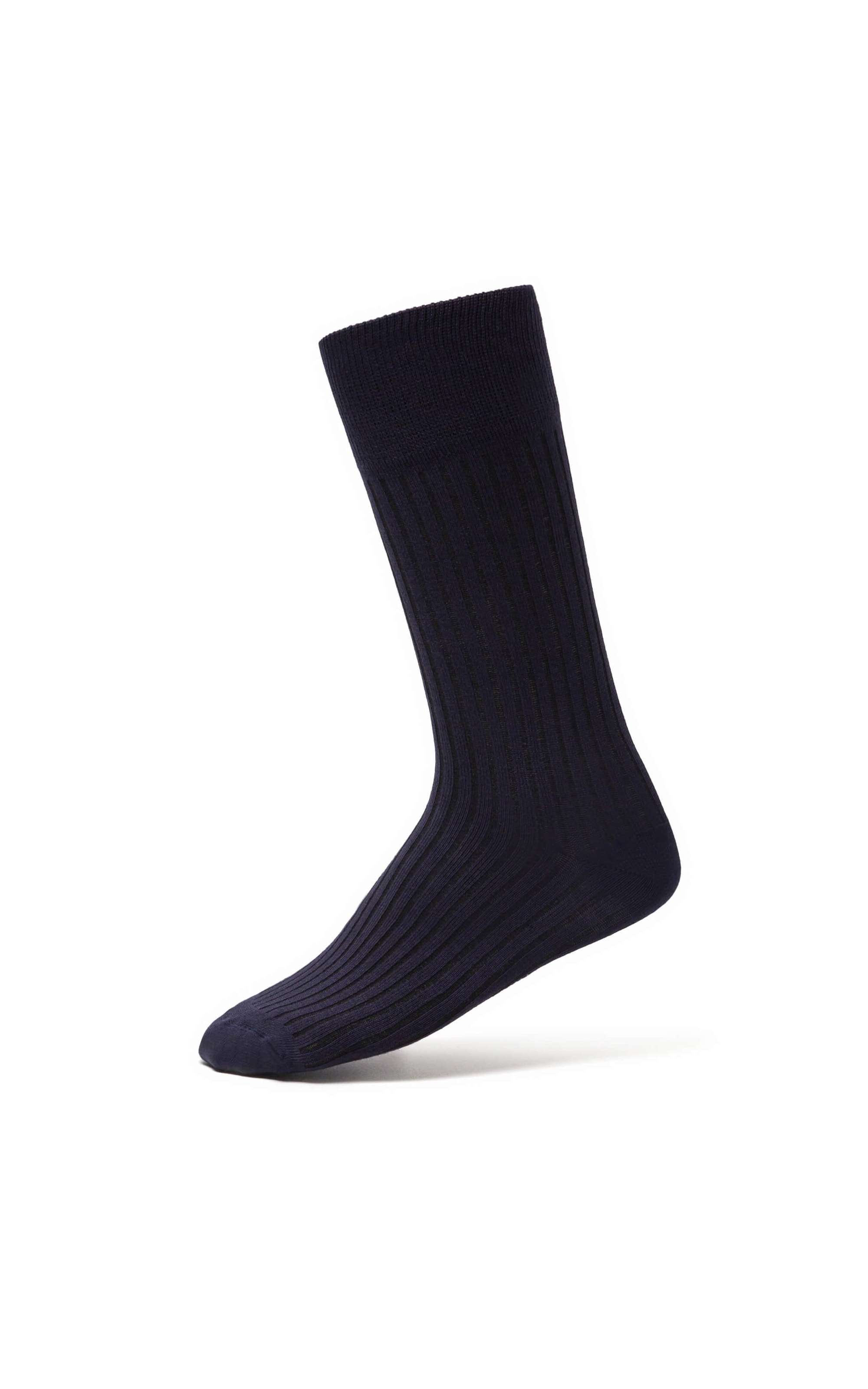 Meia Canelada Viscose Dark Navy