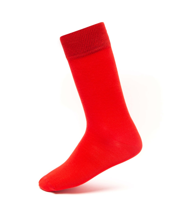 Meia Lisa de Viscose Vermelho Vivo