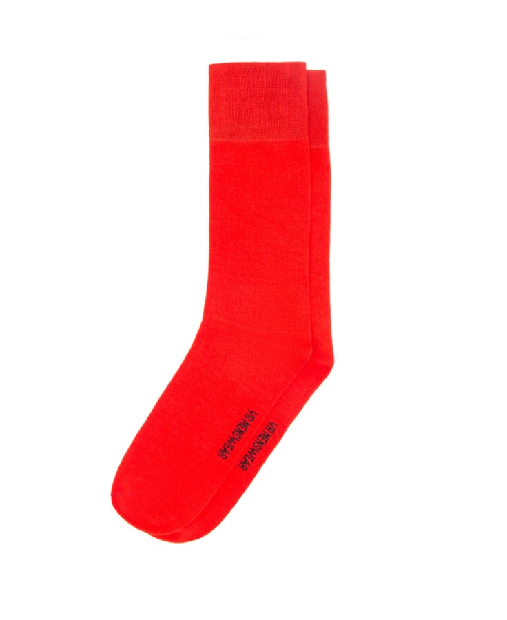 Meia Lisa de Viscose Vermelho Vivo