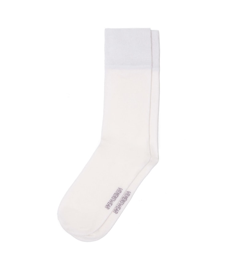 Meia Lisa Viscose Off White