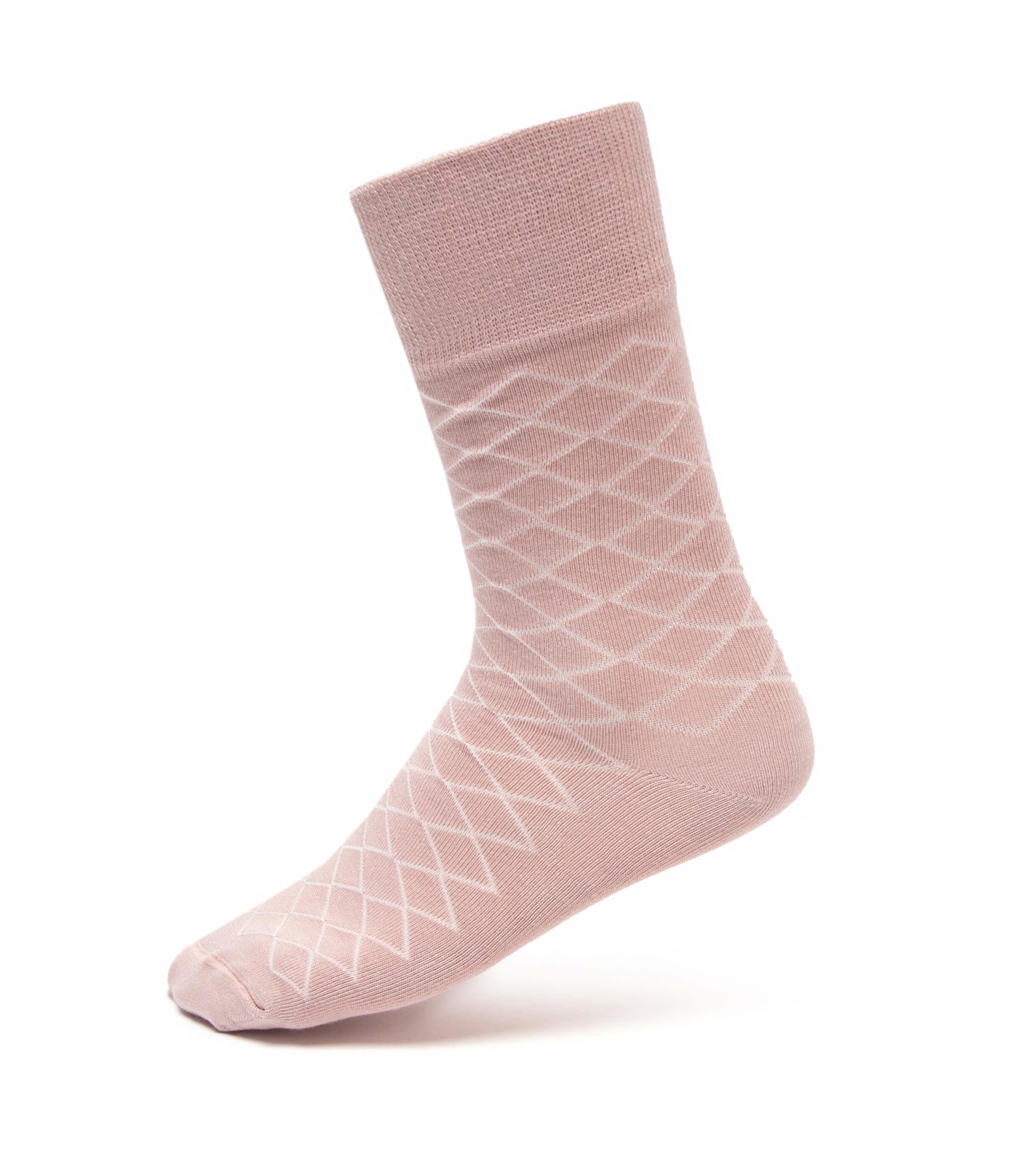 Meia Losangos Rosa Velho