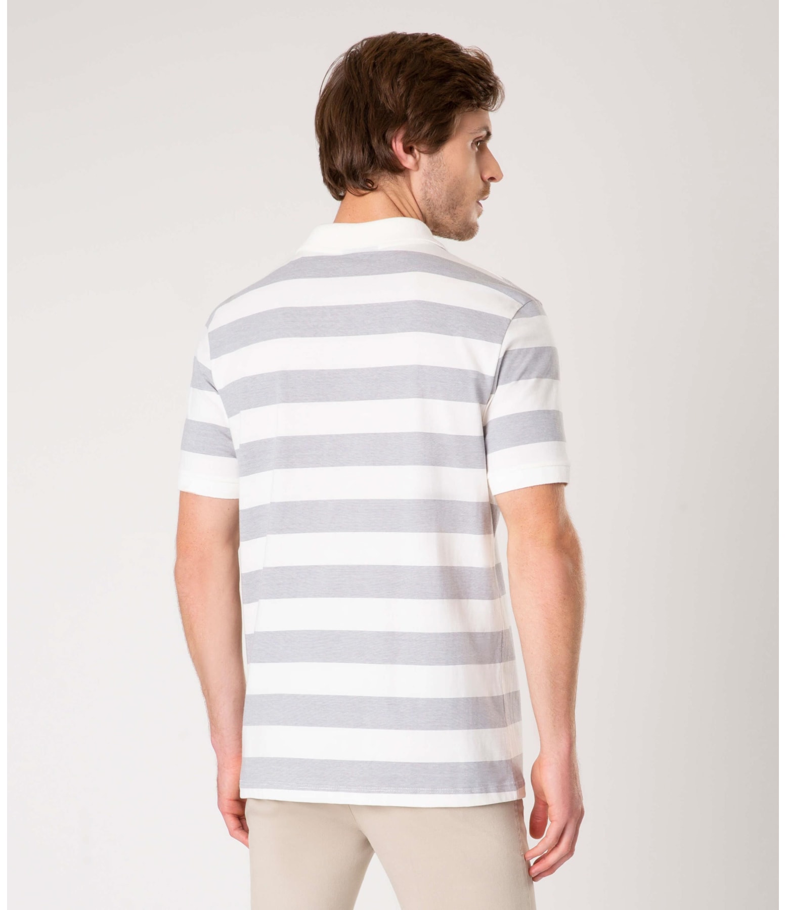 Polo Audi Stripe Cinza Claro