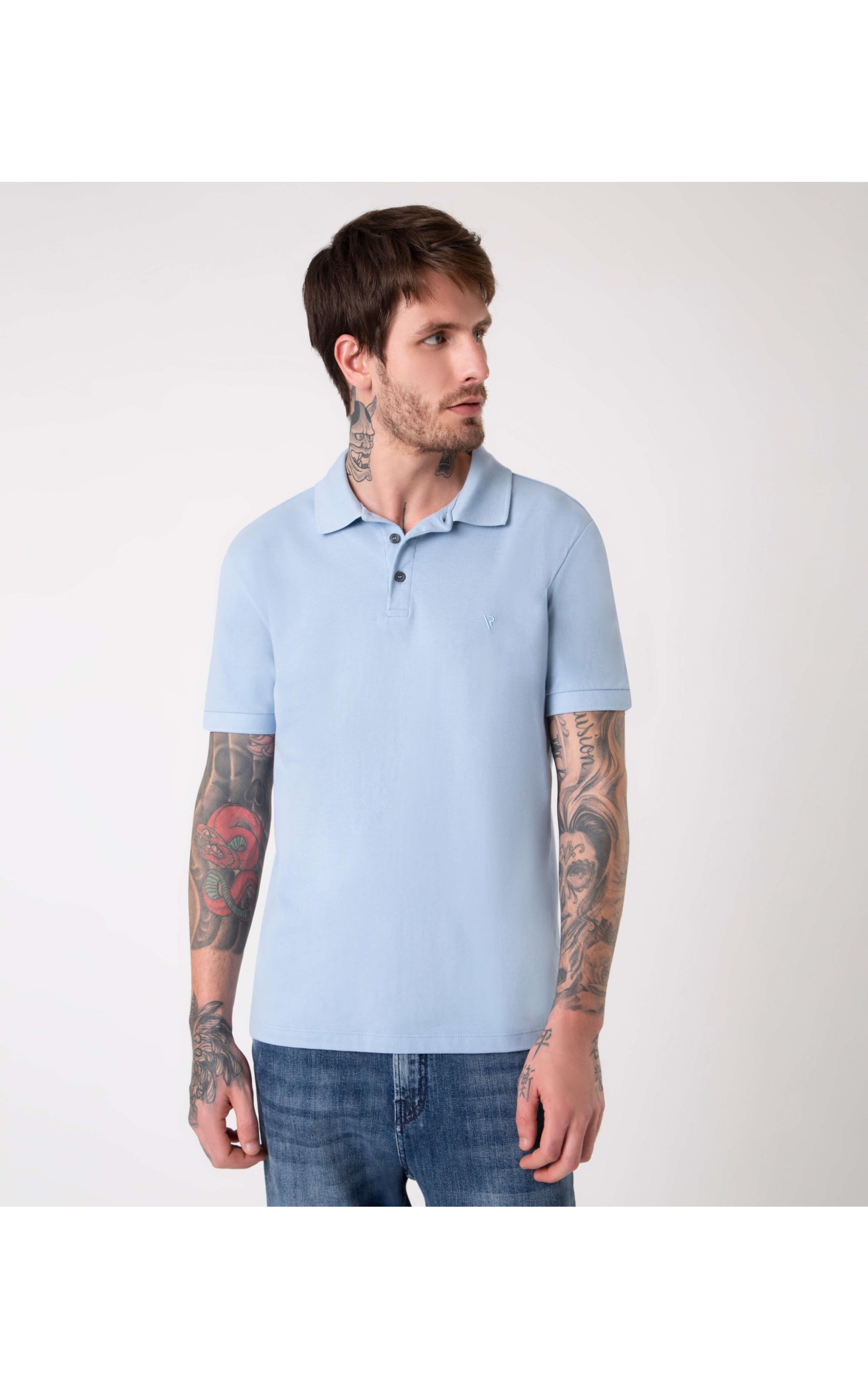 Polo Básica Azul Claro