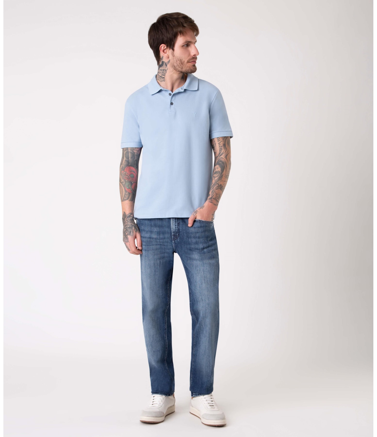 Polo Básica Azul Claro