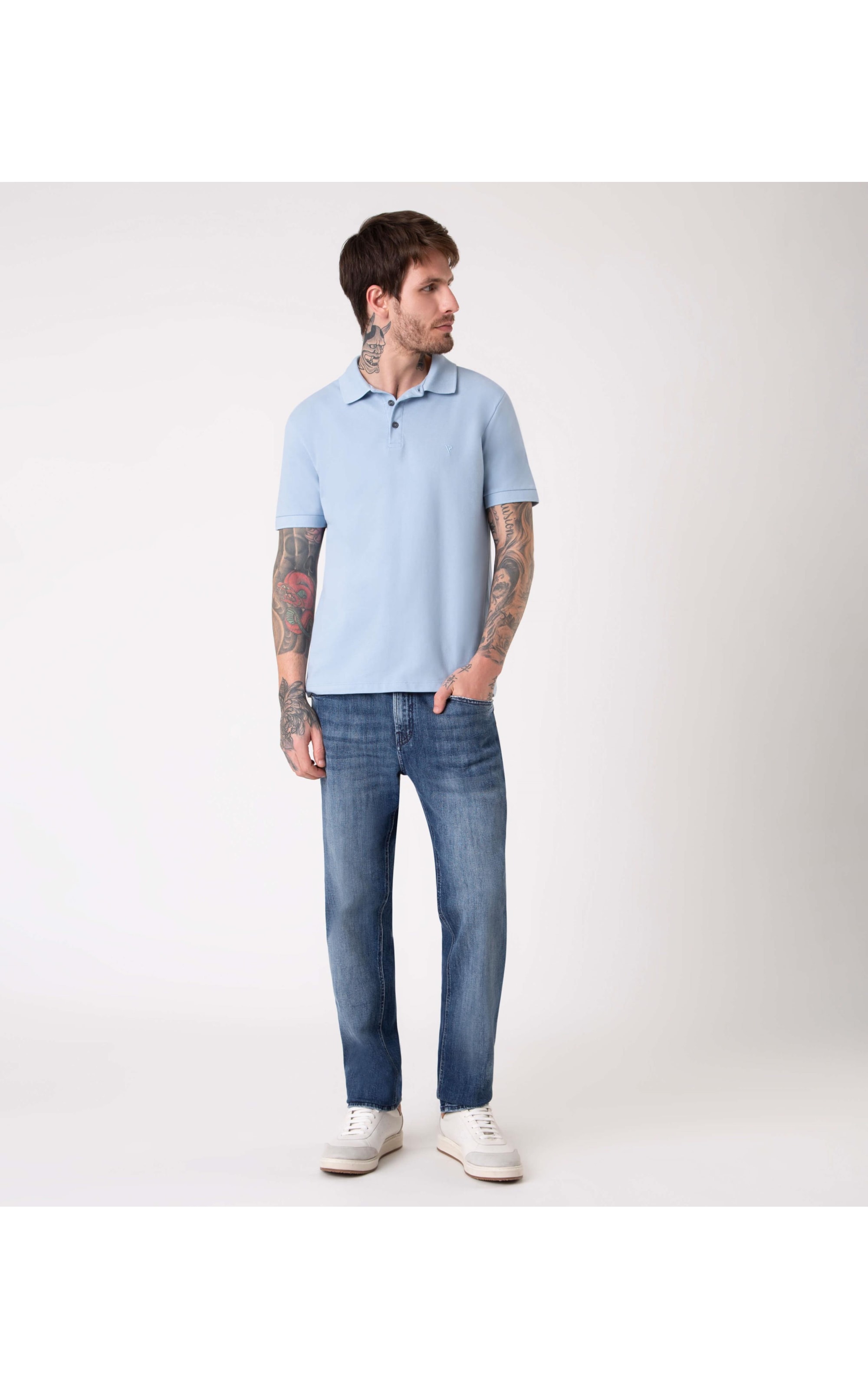 Polo Básica Azul Claro