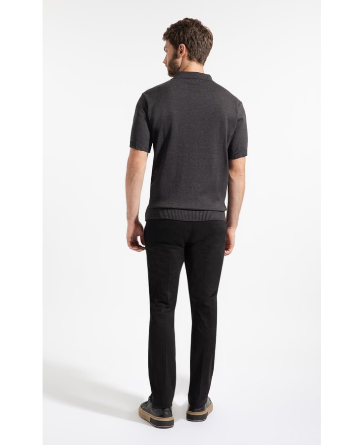 Polo Com Ziper Chumbo Mescla